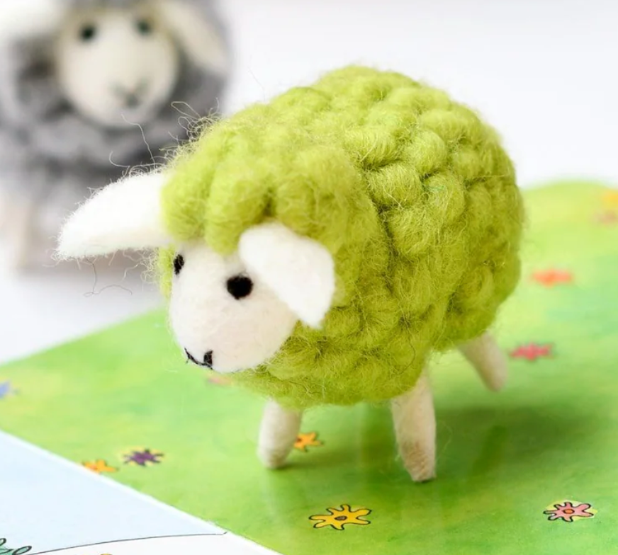 Felt Green Sheep Toy